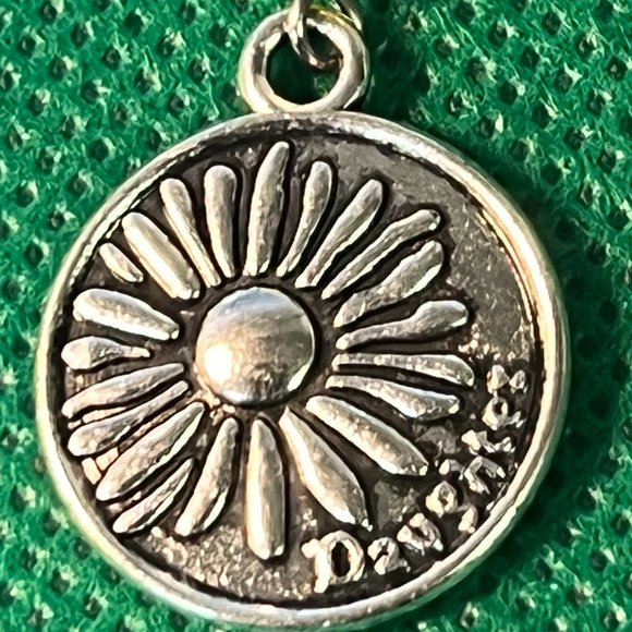 Daughter Daisies White and Yellow Beads Silver Tone French Hook Pierced Earrings - Picture 2 of 3